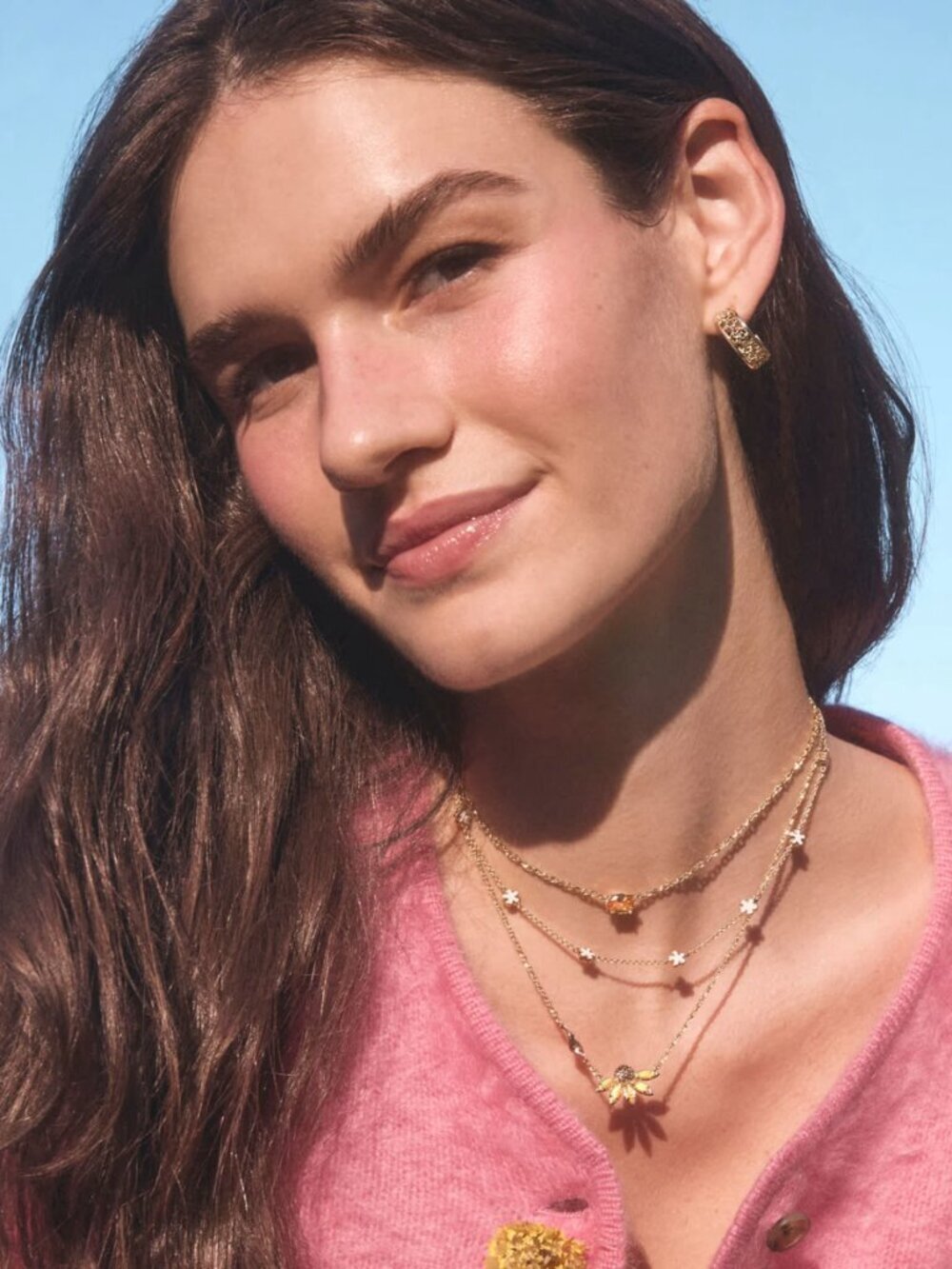 Anya Flower Gold Short Pendant Necklace - Picture 5 of 5